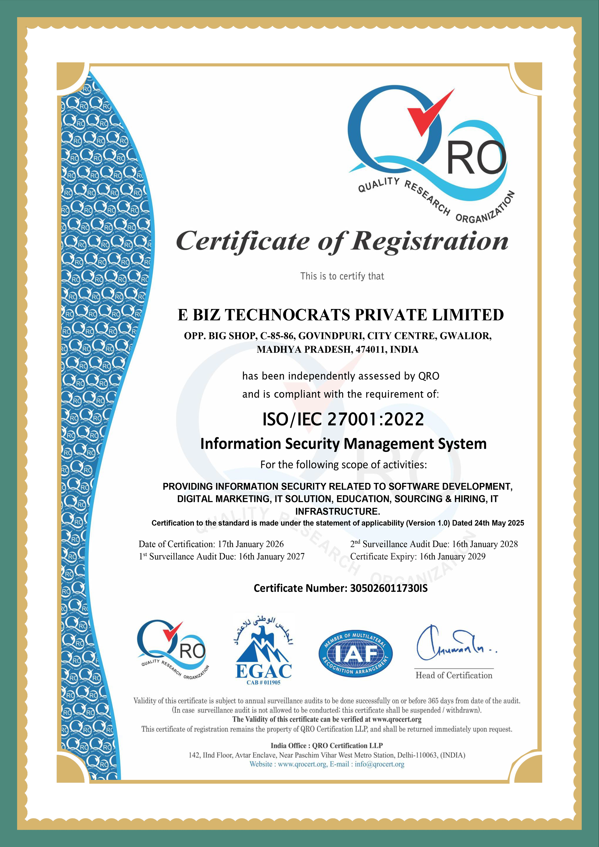 ISO-IEC Certificate